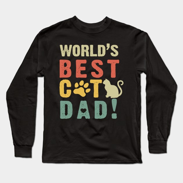 World's Best Cat Dad Costume Gift Long Sleeve T-Shirt by Ohooha